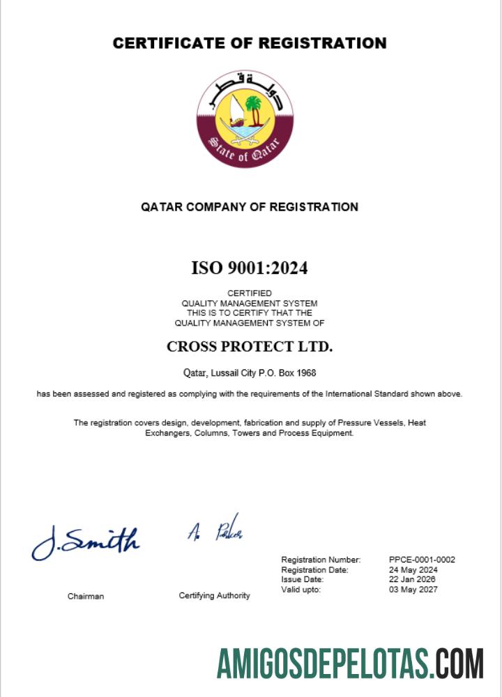 Certificado de registro comercial do Catar em branco modelo Word e PDF